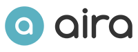 Aira Logo: a lower case letter a in a light blue sphere with aira