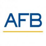 AFB in all-caps. Letters in Blue with a yellow underline.