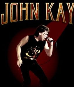 Image of John Kay singing, taken from T-Shirt