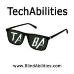 The TechAbilities Logo-Dark Sunglasses with TA and BA bold letters in each lens.