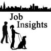 Image of man with cane and woman with service dog and City Skyline with Job Insights in bold letters.