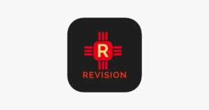 ReVisionFitness Logo with a Upper Case letter R in white, blocked in red and with a black background.